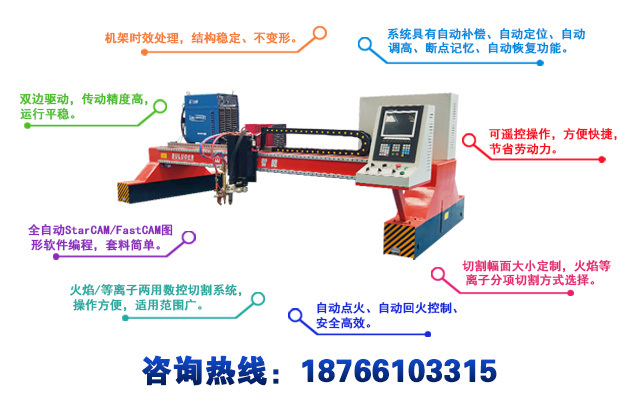 龍門式數(shù)控火焰切割機(jī)產(chǎn)品特點(diǎn) 龍門式數(shù)控火焰切割機(jī)產(chǎn)品特點(diǎn)